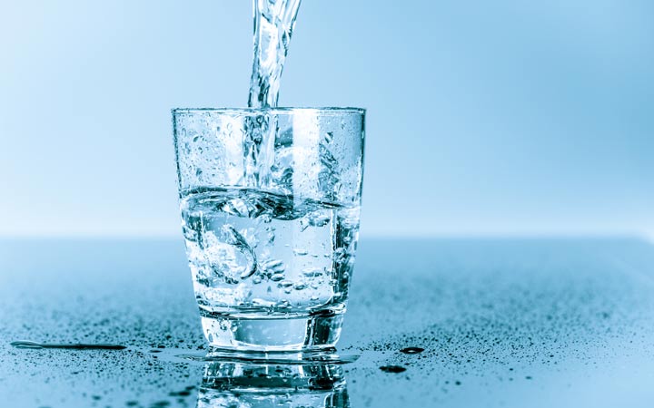 Drinkwater op glas